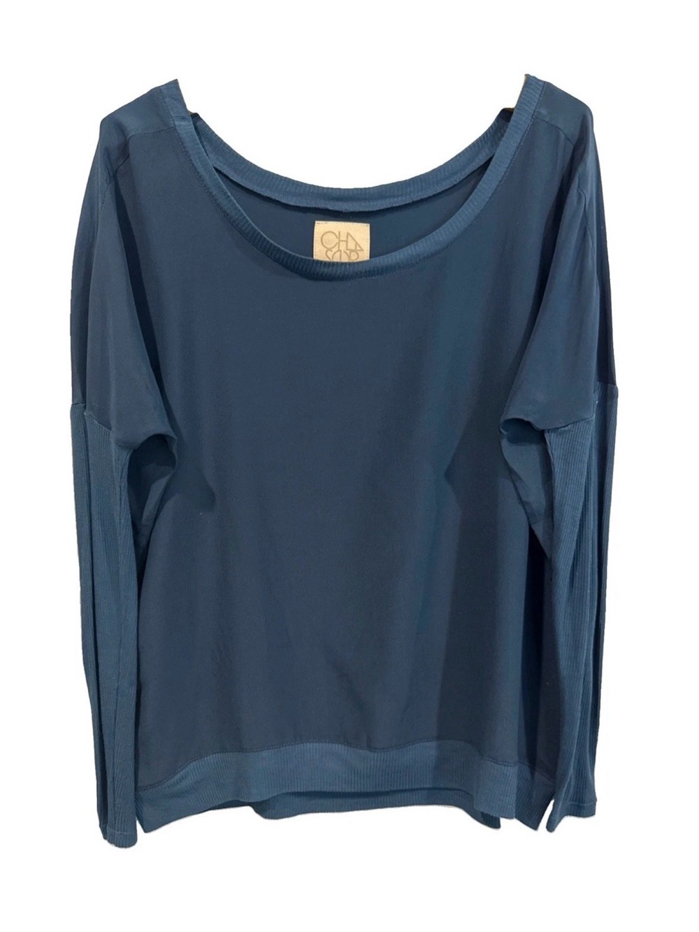 NWT CHASER Oversized Teal  Silk Raglan Popover Top Size XS